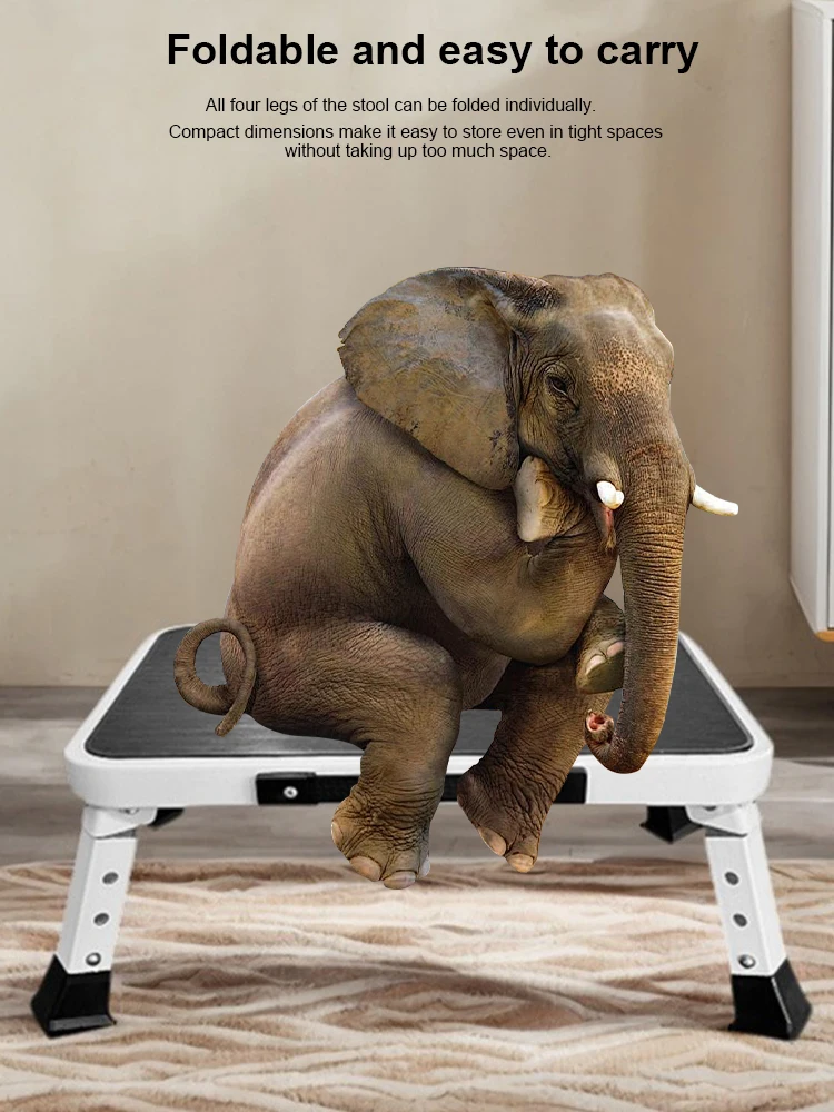 1-ступенчатая складная сверхмощная стремянка с широкой педалью, противоскользящая стремянка, складная складная стремянка для домашнего офиса