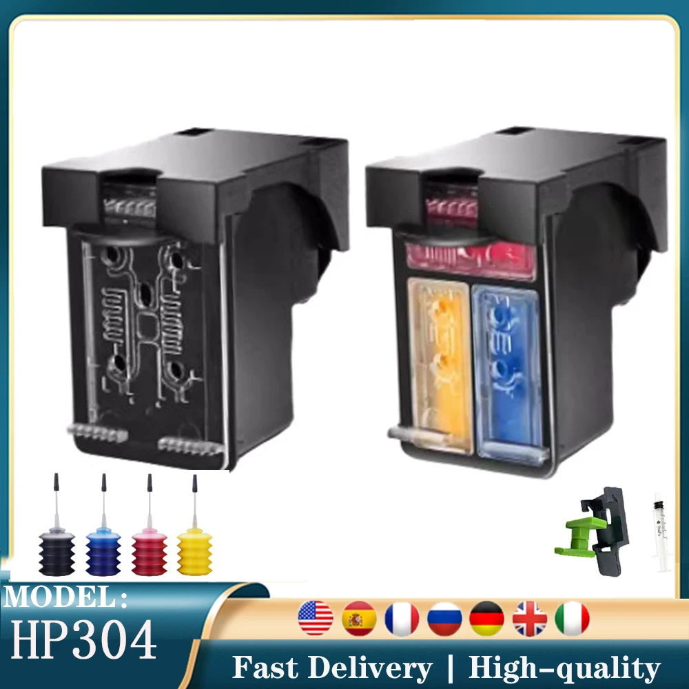 

Для HP 304 XL, сменный многоразовый картридж для HP Deskjet 2620 3700 3720 3730 3750 3752 3762 для картриджей hp304xl