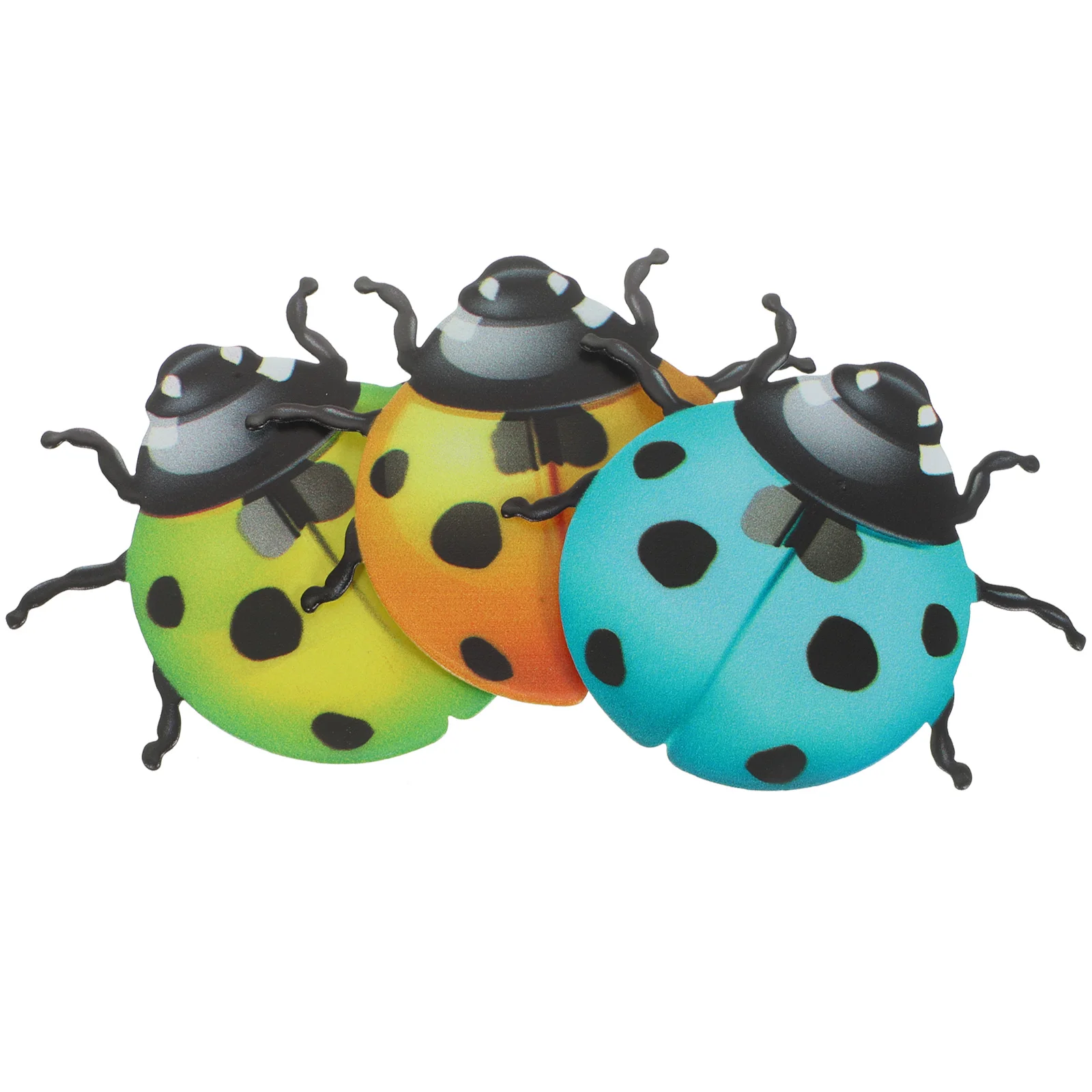 

3pcs Simulated Ladybug Garden Wall Decor Metal Hanging Insect Decoration Lawn Fence Gate Mounting