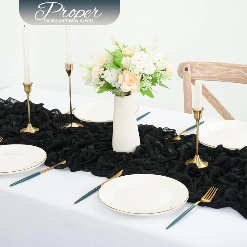 1pc Käsetuch Tisch Läufer Land Stil Gaze Käse Tuch Tischdecke Für Hochzeit Braut Dusche Baby Dusche Geburtstag Party – Detail 9