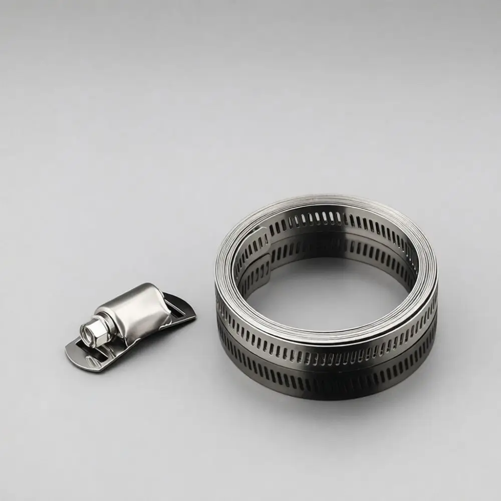 Adjustable Stainless Steel Worm Gear Clamp Flexible Metal Banding Strap For Musical Instrument Pipe Binding Fixation Tool