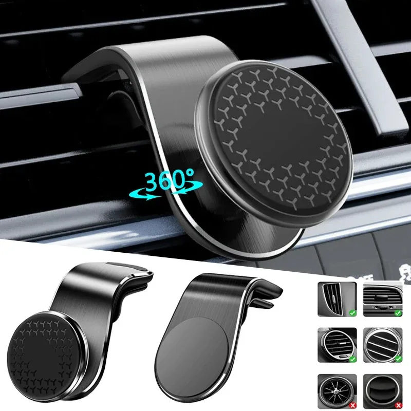 

360° Rotation Magnetic Car Phone Holder Air Vent Mount Cellphone GPS Support For Xiaomi Red Mi Huawei Samsung Phone Stand in Car