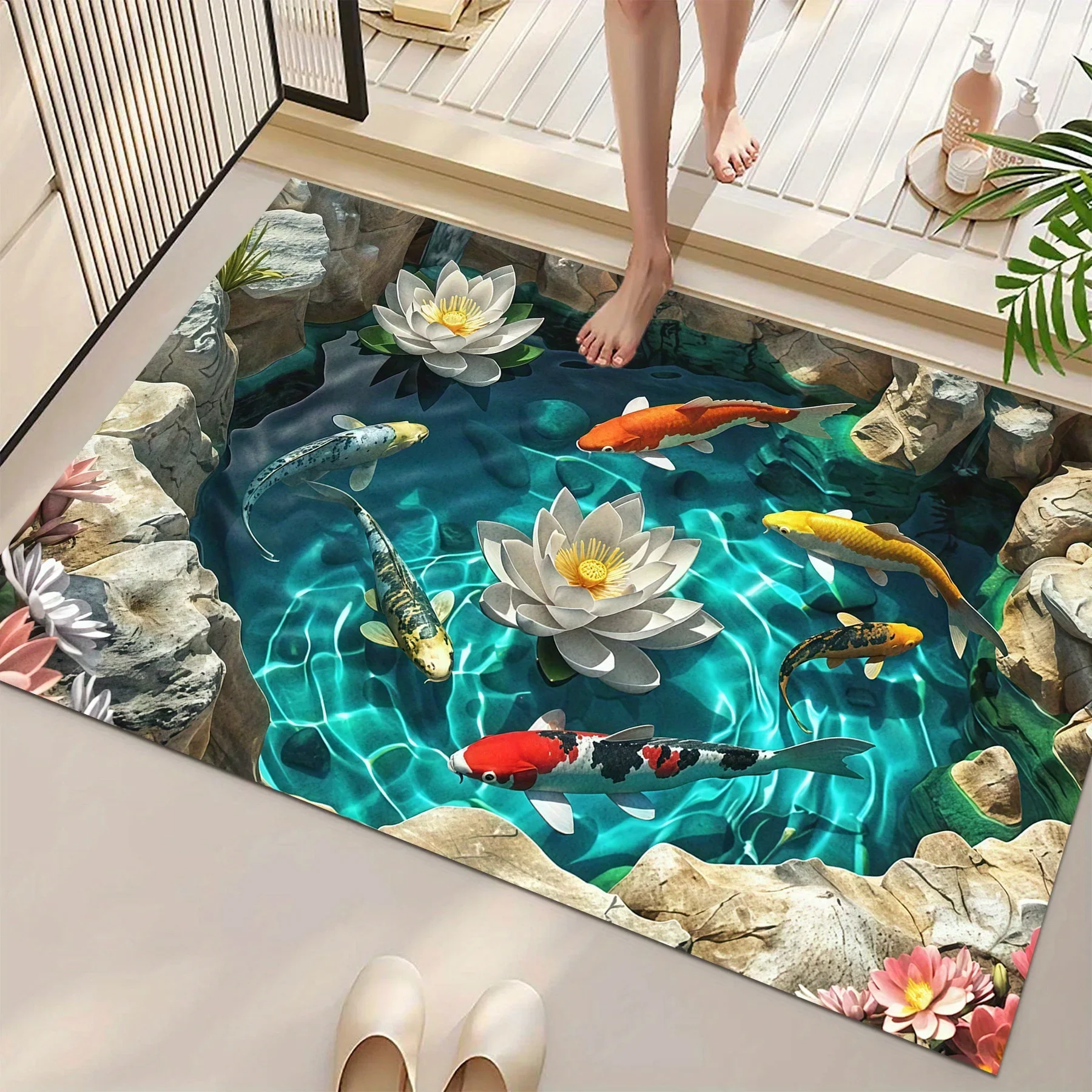 2D Koi Fish & Lotus Flower Bat - огляд і ціна Planted Aquarium Carpet Plant