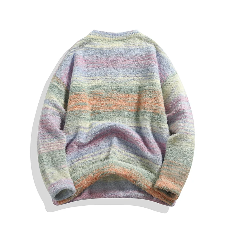 Winter Samt Pullover Männer Warme Farbe Beiläufige Gestrickte Pullover Männer Streetwear Lose Lange Ärmeln Pullover Herren Jumper Kleidung