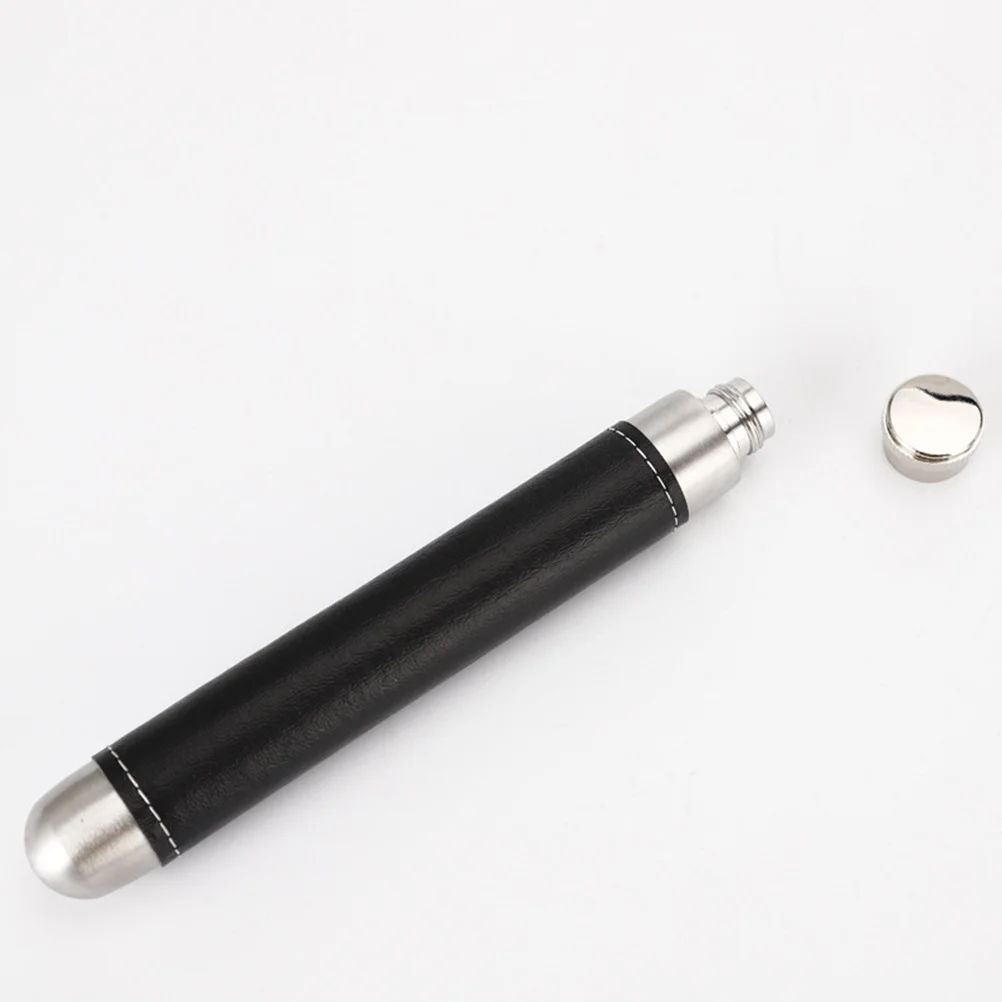

1pc 45Ml Portable Tube Stainless Steel Mini Flask Cover Compact Wine Tube Cigarette Case Bar Tools Accessory