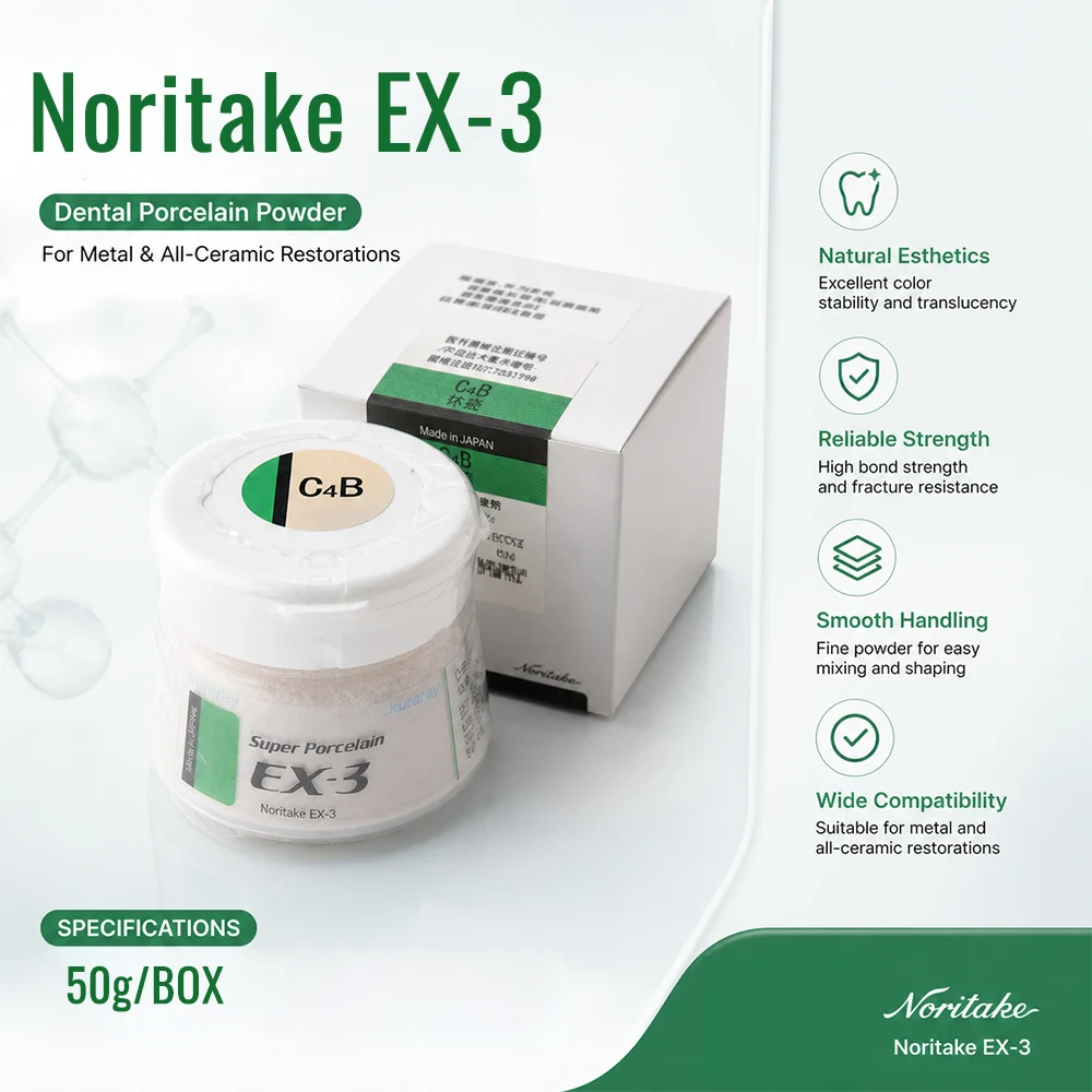Super Porcelain EX 3 Body Noritake A1B A2B E2 TX Shade Ceramic for PFM Crown Bridge Dental Prosthetic Restoration
