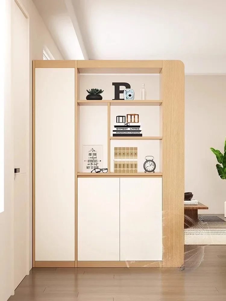 Log-style entrance cabinet, entrance screen, partition cabinet, storage storage, door shoe cabinet, integrated solid wood foyer