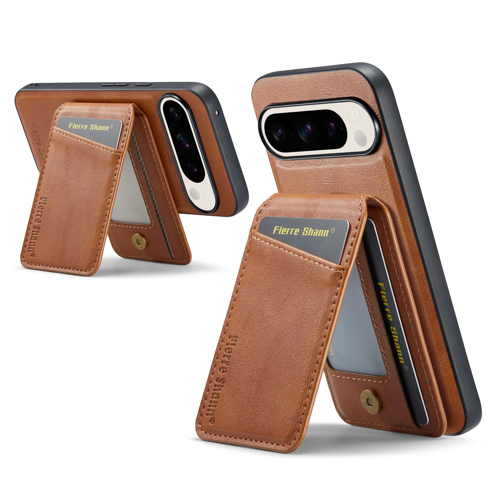Magnetyczne etui 2w1 ze skóry PU na telefon Google Pixel 10 9 9Pro XL 8A 8Pro 8 7 7A 7Pro z odłączanym portfelem i uchwytem na karty — zdjęcie produktu 2