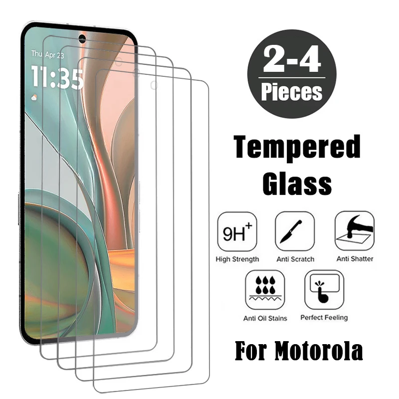 2-4Pcs Tempered Glass for Motorola Moto G75 G55 G45 G35 G84 G64 G54 G34 G24 G14 G04 G04S Screen Protector for Moto G Power 2024