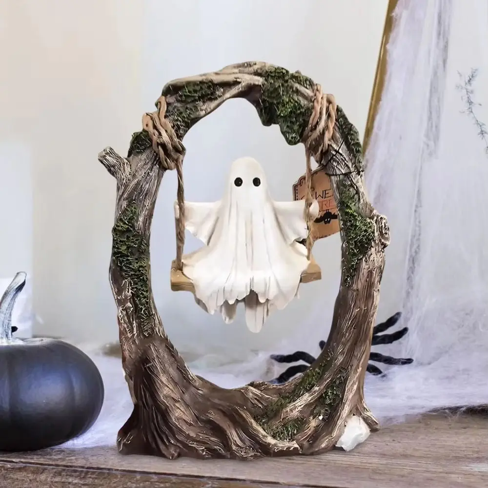 

Halloween Themed Halloween Swing Ghost Ornament Handicraft Model Spooky Ghosts Decor Funny Collectible