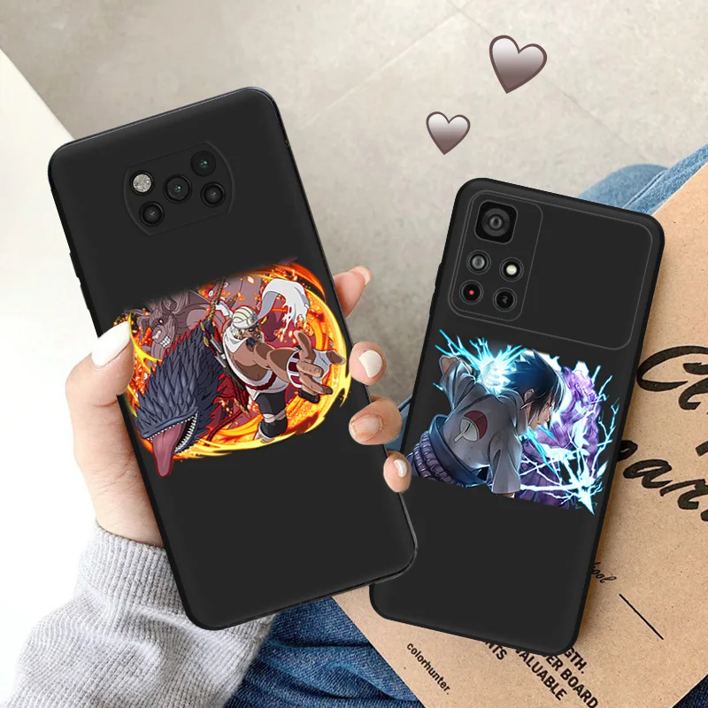 Soft Cases for Xiaomi Mi Poco X4 Pro F3 F4 GT F5 X3 X5 5G M4 M3 M5S C51 C50 C40 M5 Anime Black Phone Case Cover Narutos