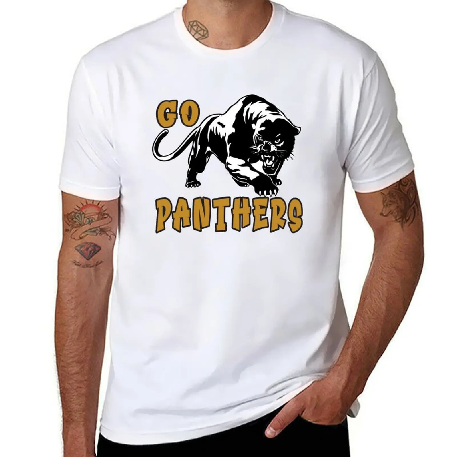 

Go Panthers Panther School mascot T-Shirt t shirt man designer man t shirts for men T-shirt