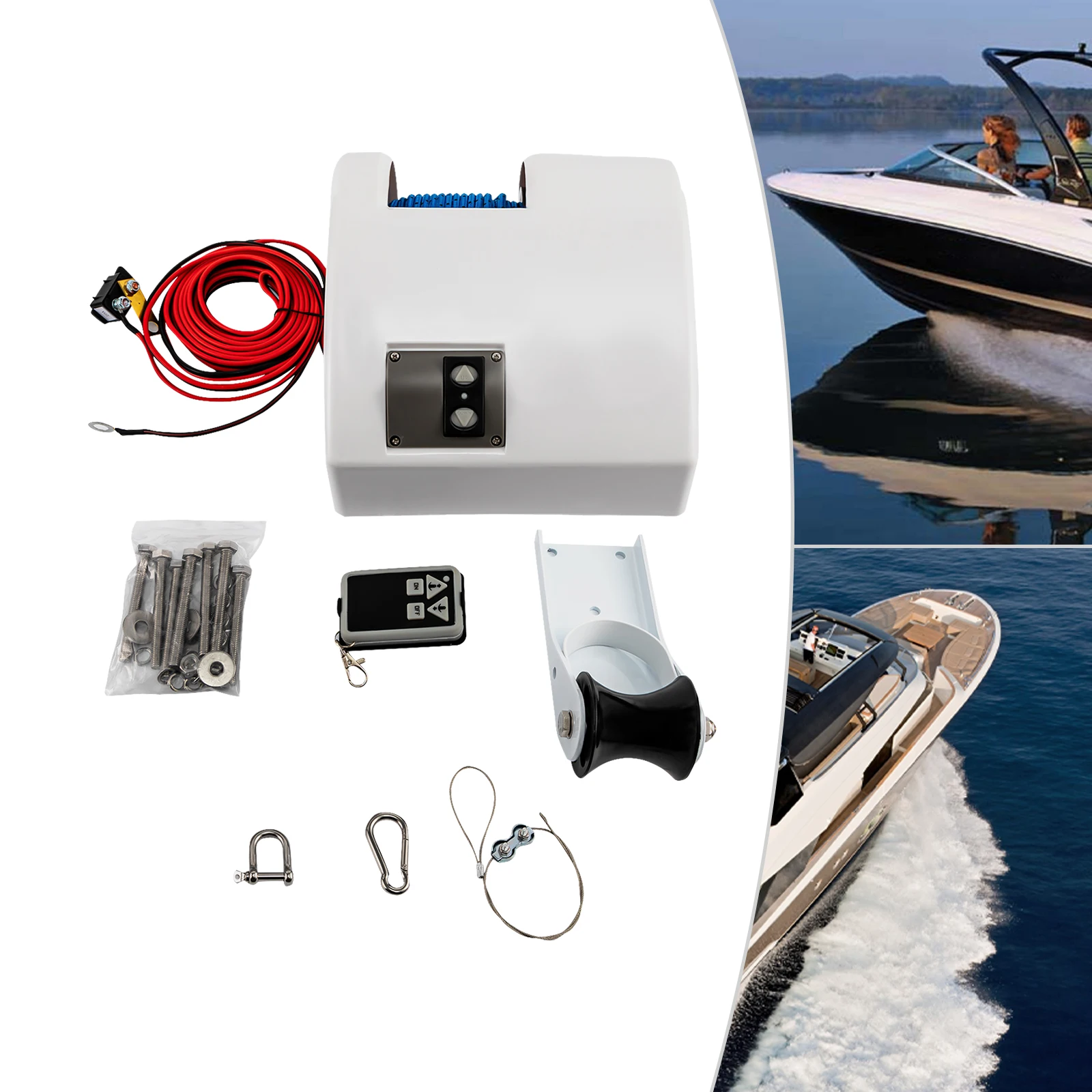 25LBS 12V Anchor Winch Boat Boat Anchor Winch Electric With Remote Wireless Control Marine Saltwater Boat Accessories