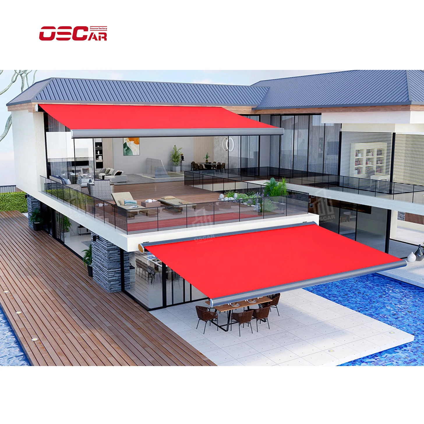 motorized retractable awning for house 4x3m 5x3m 6x3m 7x3m