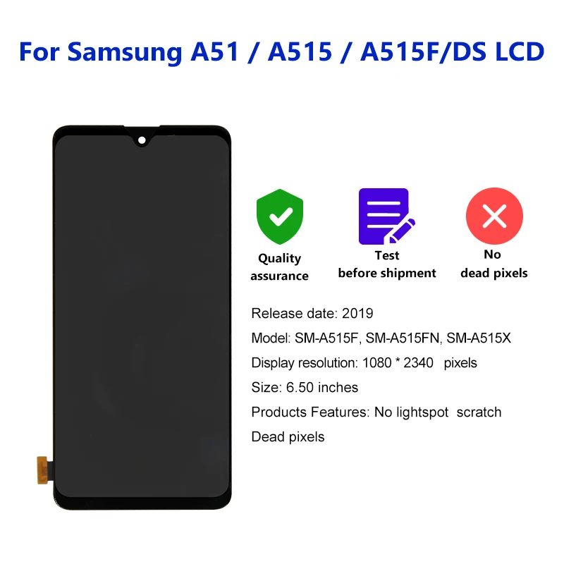 For Samsung Galaxy A51 LCD Touch Screen Digitizer For Samsung A515 Display A515F A515F/DS SM-A515F/DS LCD Replacement parts