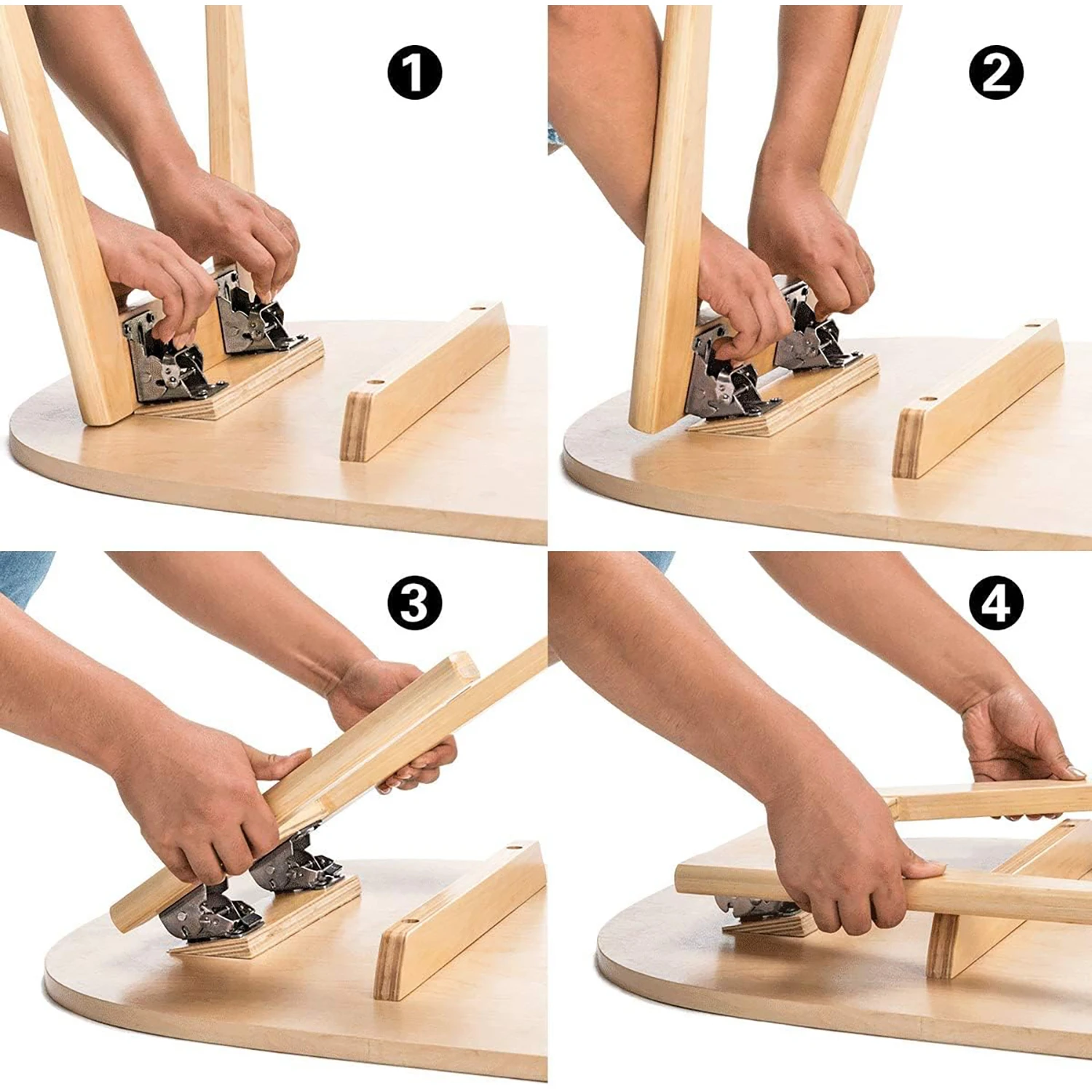 2 Pieces/4 Pieces 90 Degree Right Angle Thickeneded Self-Locking Foldableing Hinge Table Stool Foldableing Coffee Table Furniture Hinge Hardware