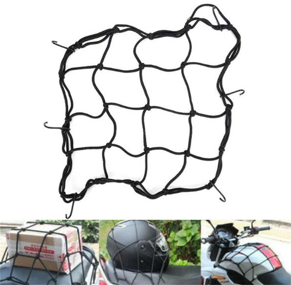 Motorcycle Bike 6 Hooks Hold Down Fuel Tank Helmet Luggage Net Mesh Web