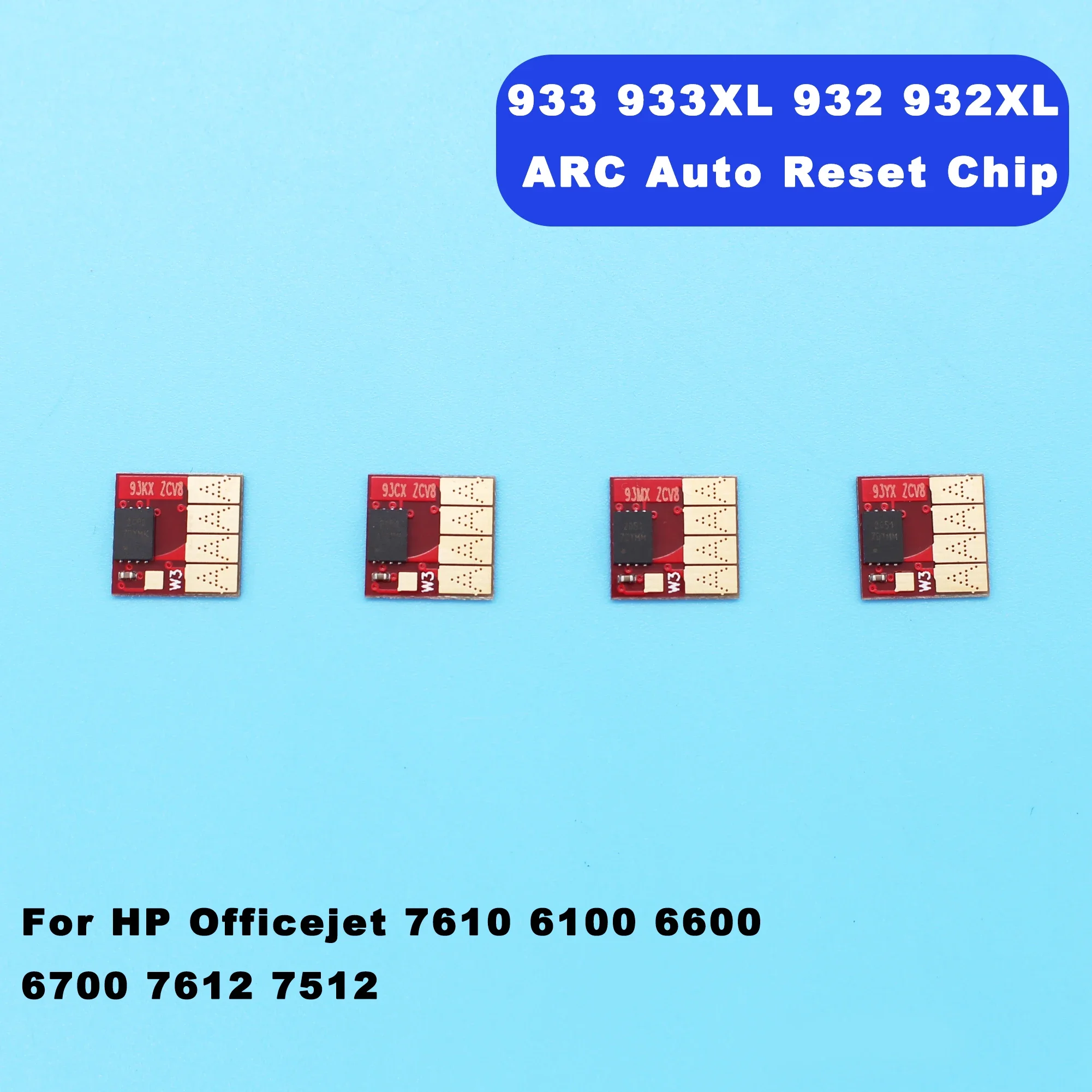 4 Colors 932 Ink Cartridge chips for HP 933 XL for HP Officejet 6100 6600 6700 7110 7610 7612 Printer Auto Reset Chip