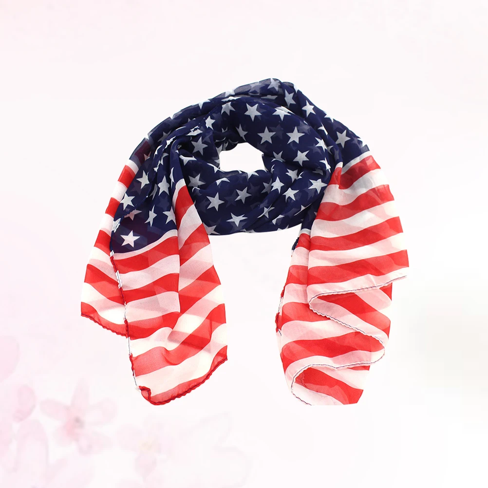 

American Flag Stars Stripes Scarf Lightweight Beach Towel Camping Picnic Blanket Wall Hanging Shawl Soft Comfortable Portable
