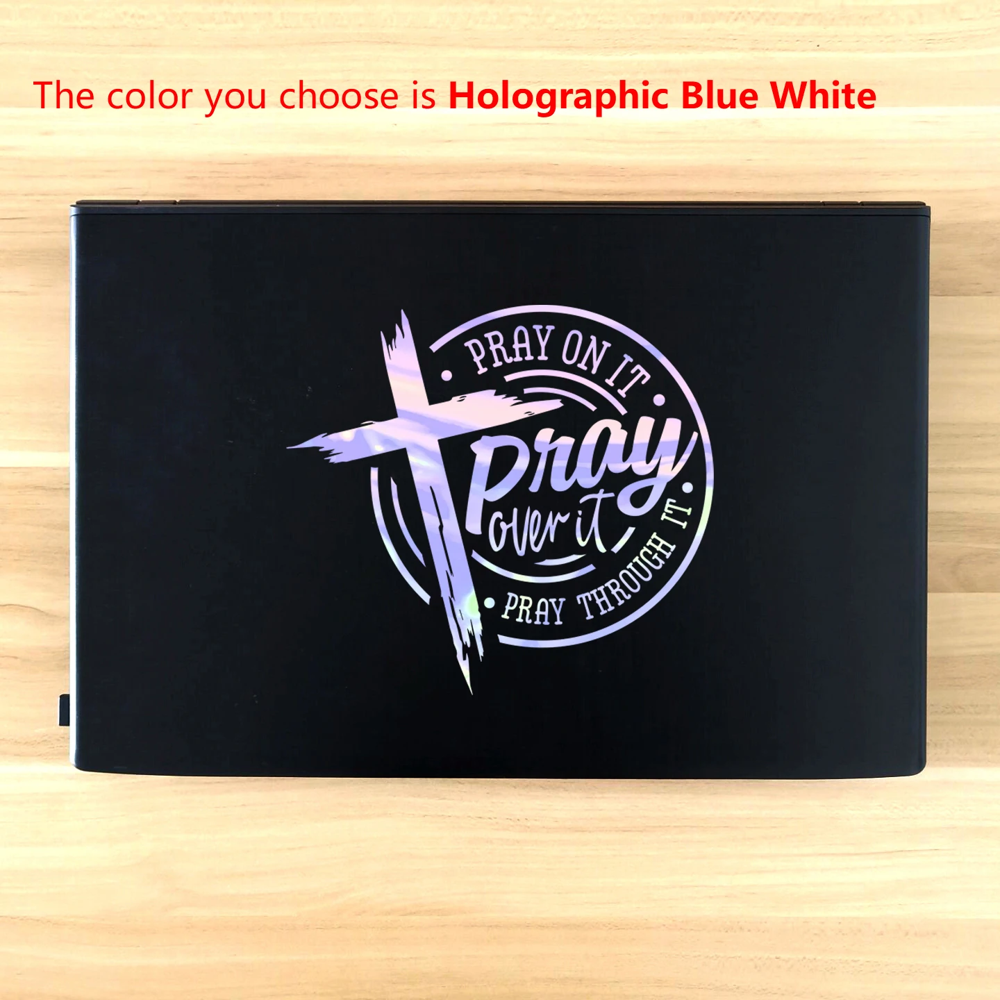 Pray on it Pray over it Pray through it Quotes Car Window Decal Christian Cross Bible Verse Vinyl Art Stickers For Laptop Decor