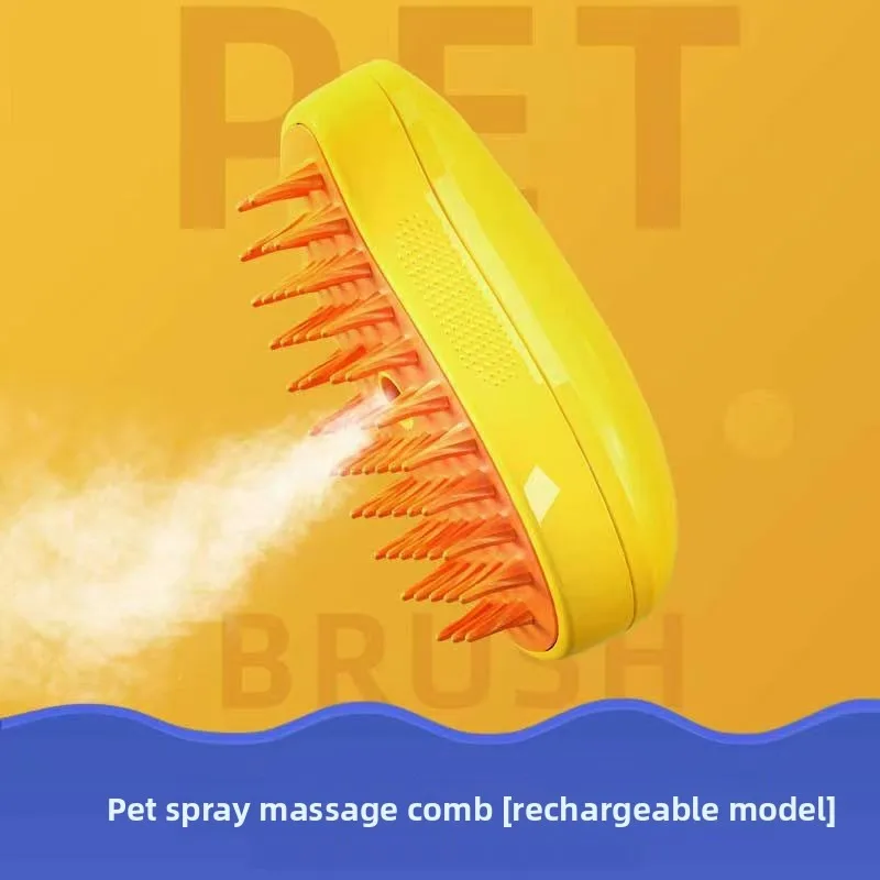 3 in 1 Cordless Cat Grooming Brush, Built-in Lithium Battery, Silicone Massaging, Removes Static & Pet Hair, for Cats & Dogs
