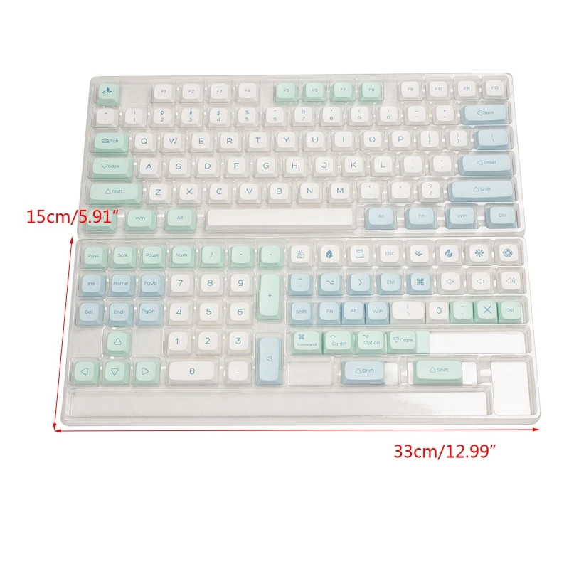 Imagem -04 - Chaves Pbt Keycaps Xda Perfil Tintura Sub Personalizado Cristal de Gelo Hortelã Keycap para Cherry mx Interruptor Teclado Mecânico 135