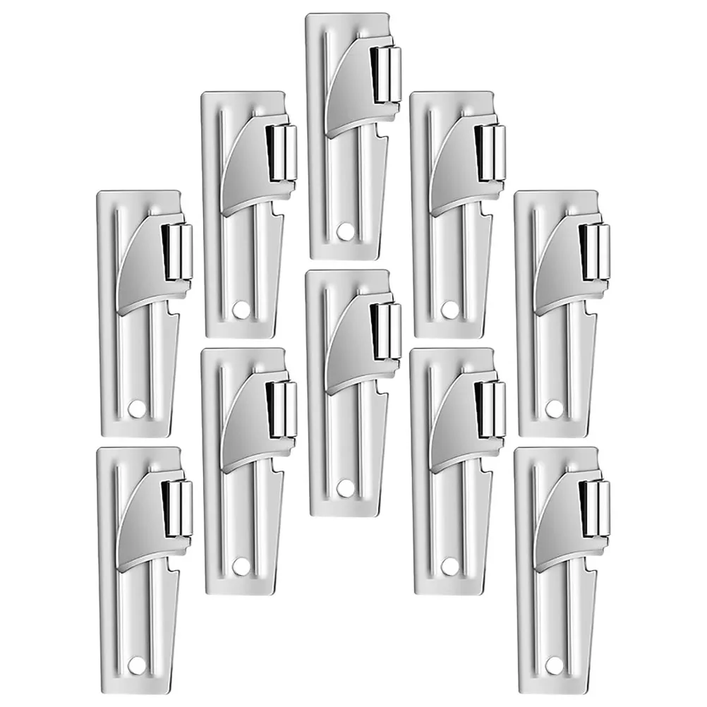 

10 Pcs Can Opener Stainless Steel Portable Wear Resistant Multi Function Camping Kitchen Survival Manual Openers Small Lid