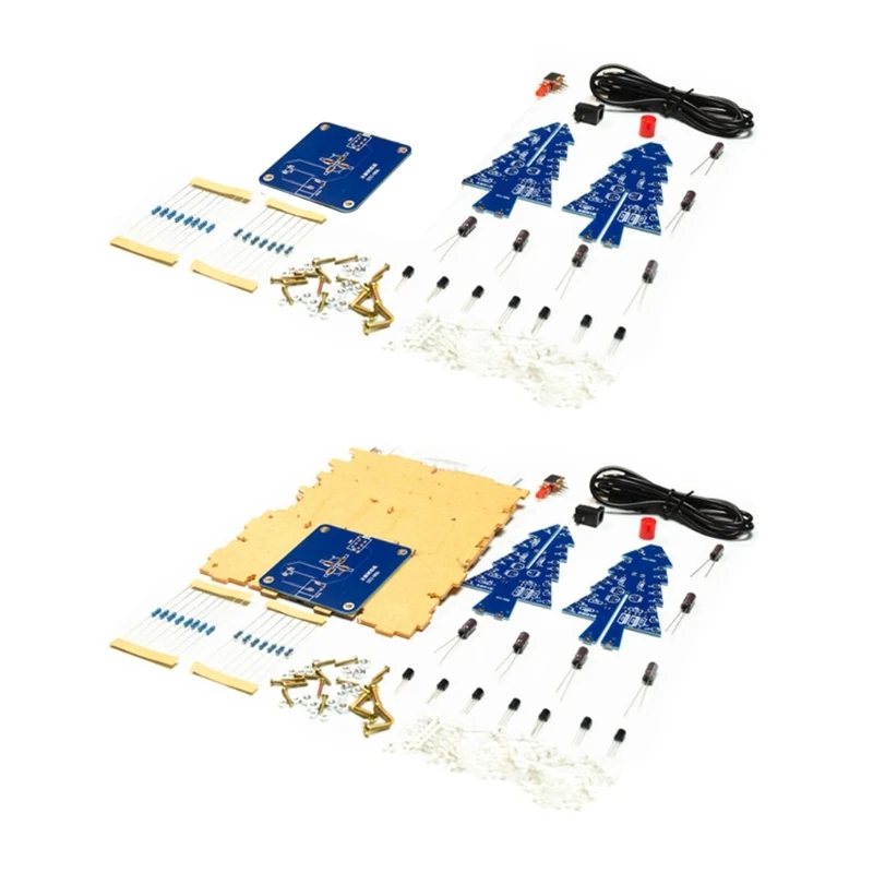 DIY 3D LED وامض مجموعة دائرة شجرة عيد الميلاد GlitterElectronic Learning Set