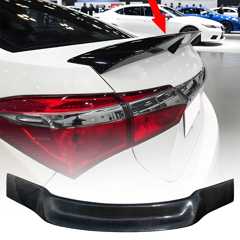 

Spoiler Wings For 2014-2018 11th Gen Toyota Corolla Altis Axio E170 E180 Carbon Fiber Rear Wing Tail Wing Trunk Spoiler