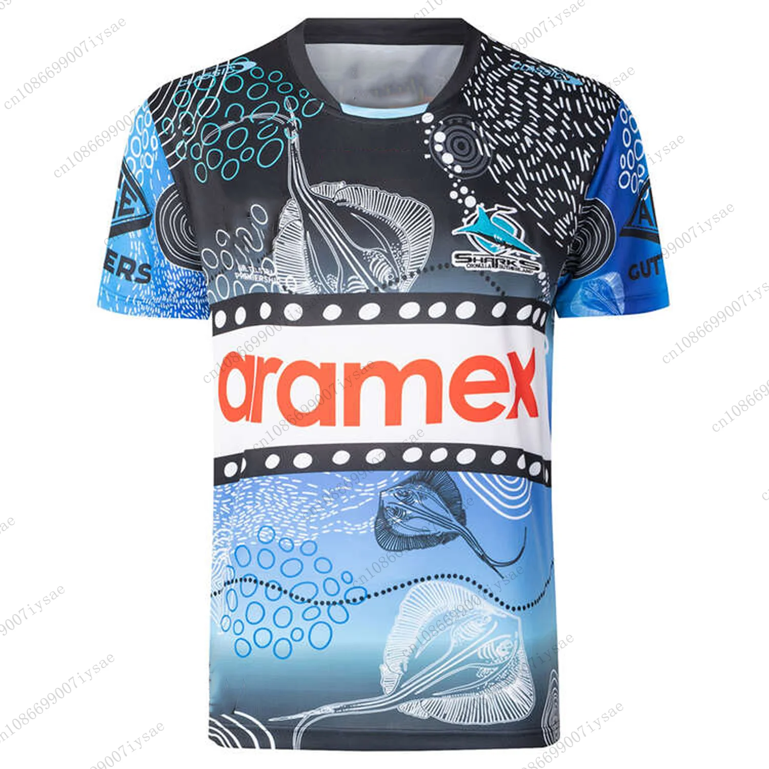 Sharks 24/25 New Arrival Man Rugby Jersey Summer Fathion Breathable New Training Jersey Football Oversized Uniform For Adult&Kid