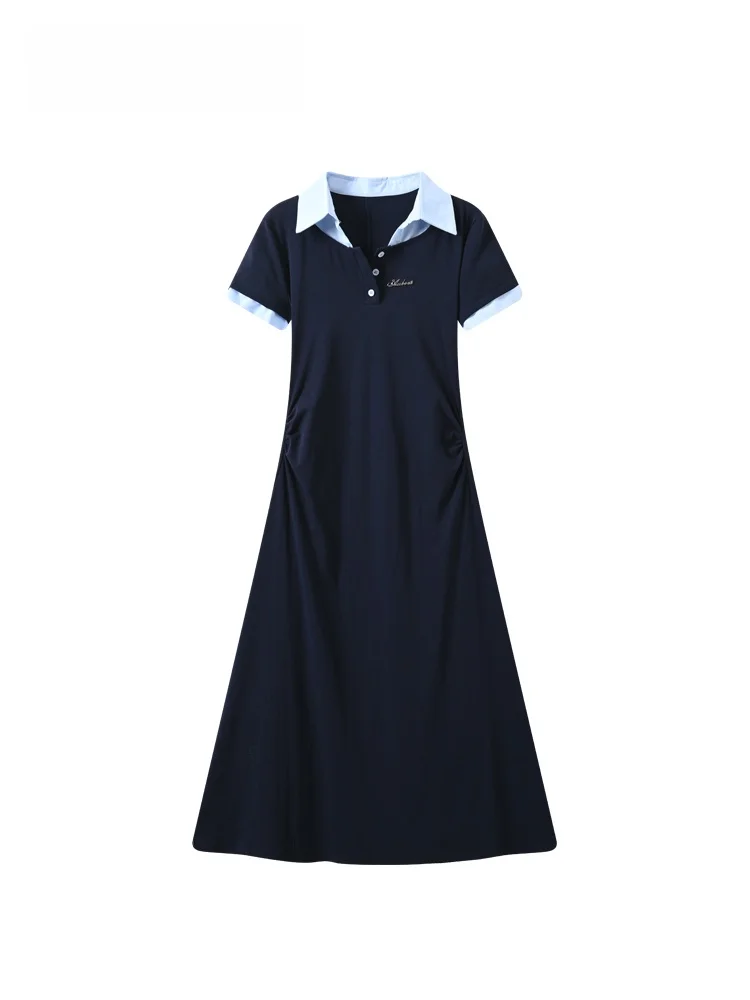 

Summer New Style plus Size Women's Dress Short Sleeve Midi Length Cotton A-Line Skirt Orange Peony Print City Walk Casual Dress