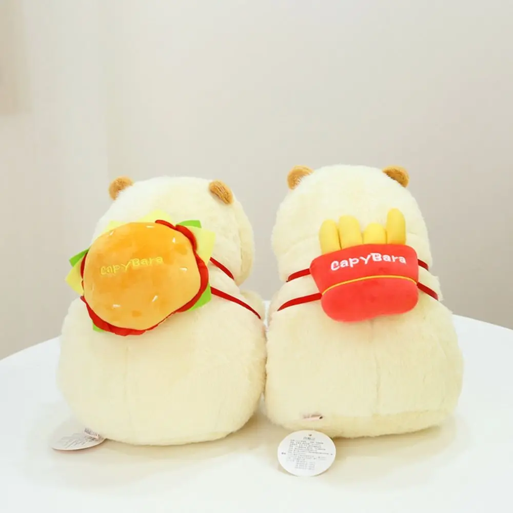 Muñeco de peluche de algodón PP para decoración del hogar, hamburguesa, Capybara, patatas fritas esponjosas, colección de muñecas Capybara, juguete de felpa suave