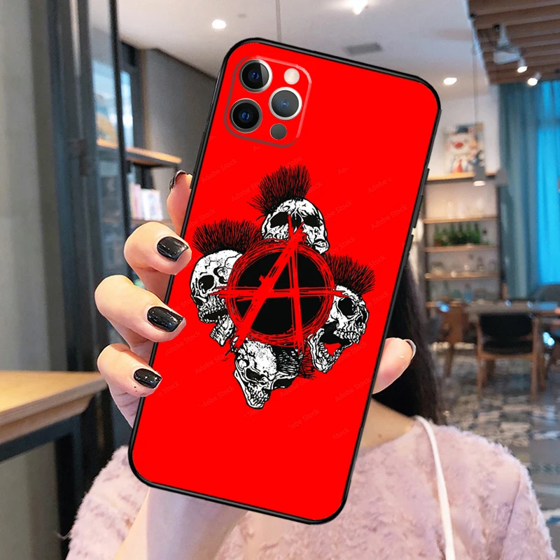 Anarchy Symbol A Phone Case For iPhone 14 15 16 13 12 11 Pro Max mini XR X XS Max Plus Back Cover