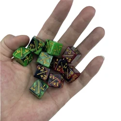 10pcs 16mm 6 dadi di conteggio laterali + 1/-1 dadi verde rosso giocattolo per bambini per magia il gioco di raccolta contatori di conteggio giocattoli da tavolo