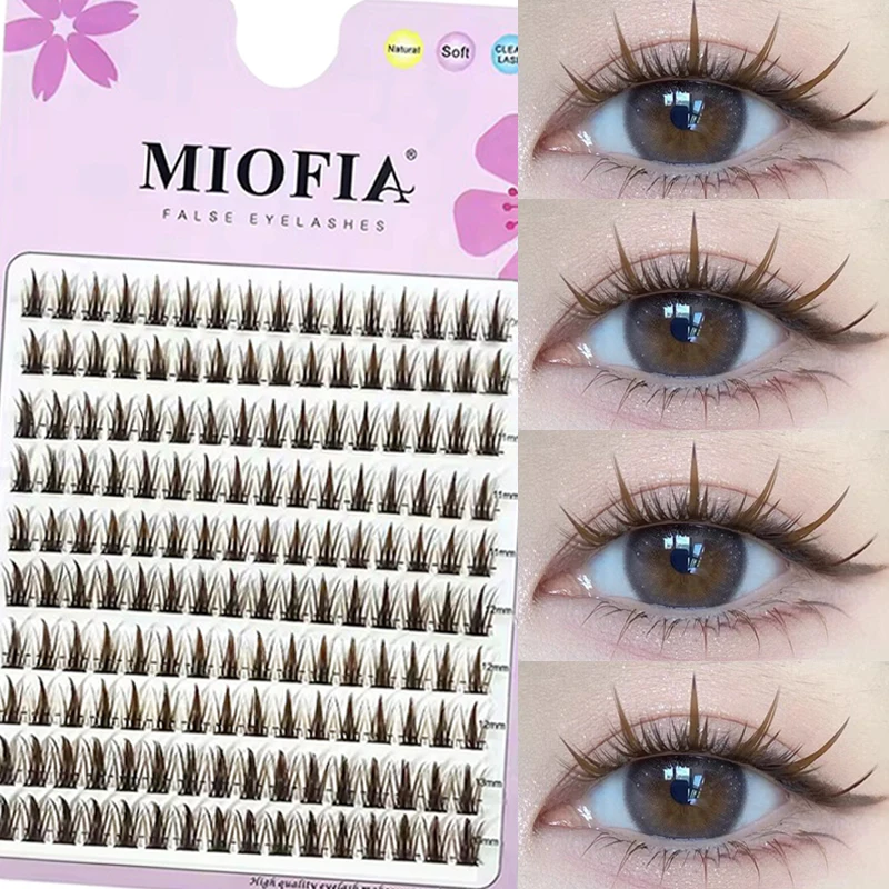1 caixa/160 pacotes de cílios marrons naturais 3d russo 8-15mm diy cílios individuais extensão cluster ferramentas de maquiagem chicote