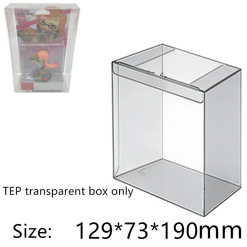 Caja protectora transparente para Splatoon Amiibo, cajas coleccionables, estuche de almacenamiento TEP, caja de exhibición transparente para juegos.