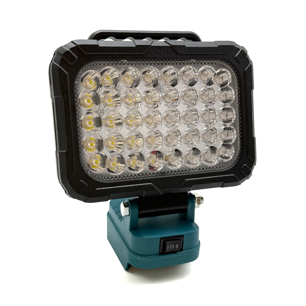 Kabellose LED-Arbeitsleuchte für Makita 18V Li-Ionen-Akku Flutlicht mit 2 USB-Anschlüssen Tragbare LED-Taschenlampe für Bauarbeiten – Detail 6