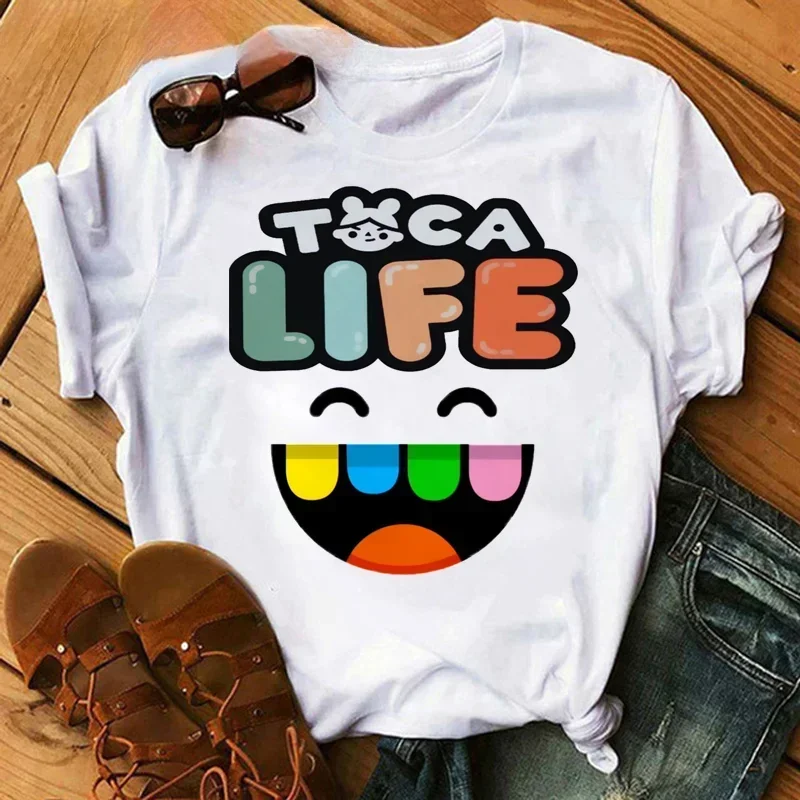 2024 Toca Life World Print Children T Shirt Summer Cotton Casual Tshirt Kid Boy Girl Clothes Toca Boca Game Graphic Top Baby Tee