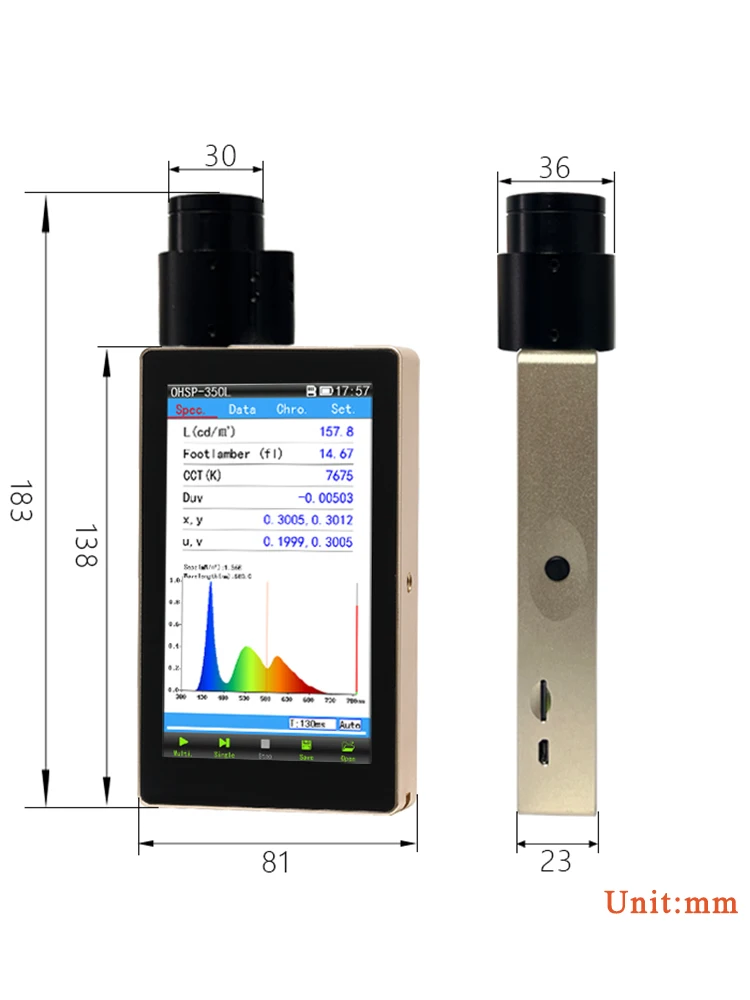 

Hopoocolor OHSP-350L Highend Spectrometer with Laser Alignment