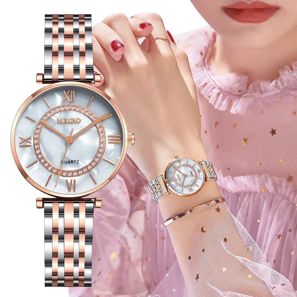 Women'S Minimalist Fashion Watch Luxury Stainless Steel Casual And Versatile Exquisite Quartz Watch Circular Dial Women'S Clock