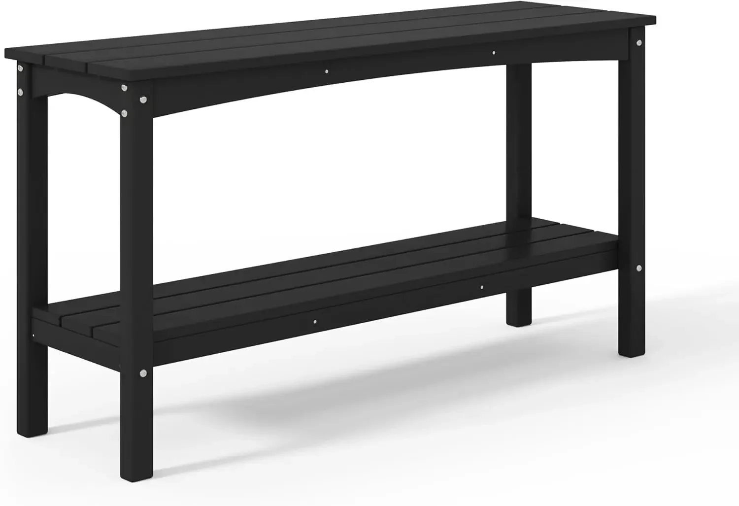 

Patio Console Table, 55'' 2-Shelf Said Tables Indoor Outdoor Multifunctional Buffet Bar Storage Organizer for Entryway, Black