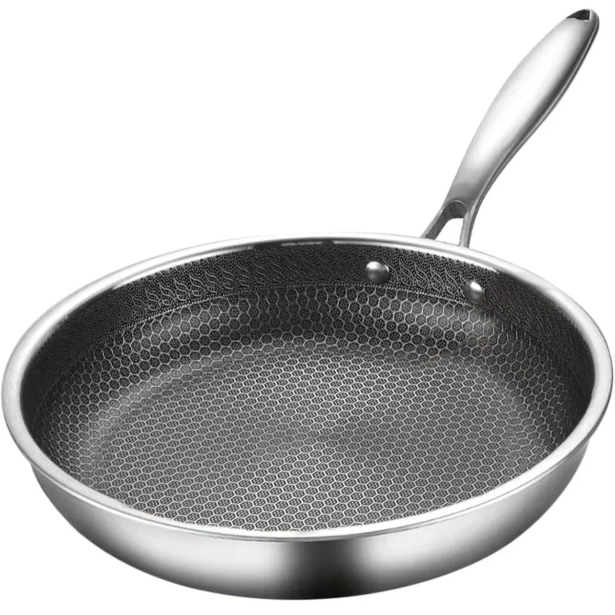1PC Stainless Steel Honeycomb Non Stick Frying Pan Steak Cookware for Induction Gas Stove Durable Reusable Home Kitchen Tool