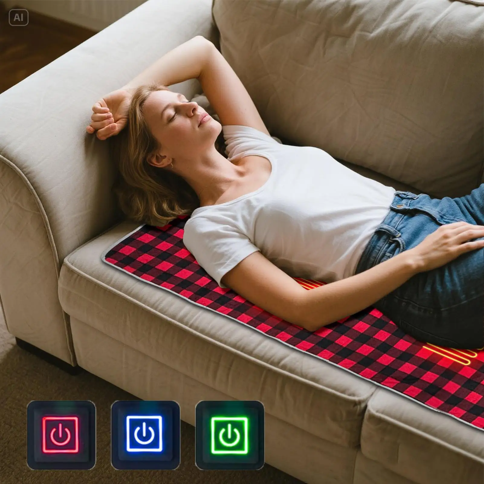 

Нескользящий спальный мешок с подогревом, 5-зонное согревающее одеяло, USB грелка для кемпинга, дивана, офиса, домашней палатки