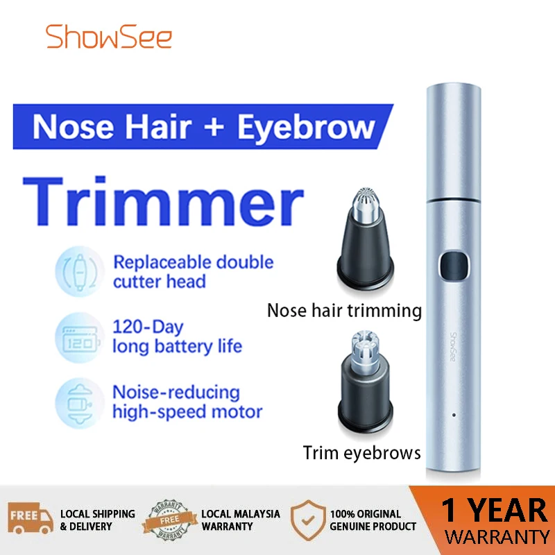 

ShowSee Nose Hair Electric Eyebrow Trimmer for Men and Women Scissors for Shaving Nose Hair,shaving and Cleaning C3-B