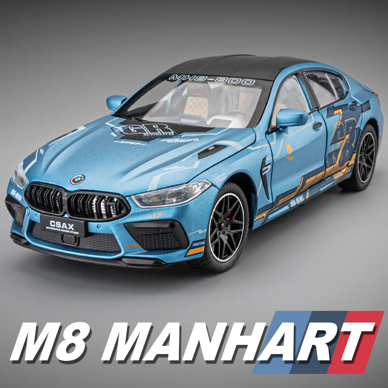 

Diecast 1/24 Scale BMW M8 Alloy Car Model with Sound and Light Collection Toy Vehicle Boy Man Gift Home Decor Miniature Voiture