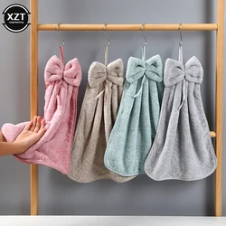 New Bowknot Coral Velvet Hand Towels for Kitchen Bathroom Microfiber Soft Quick Dry Absorbent Cleaning Cloths Home Terry Towels