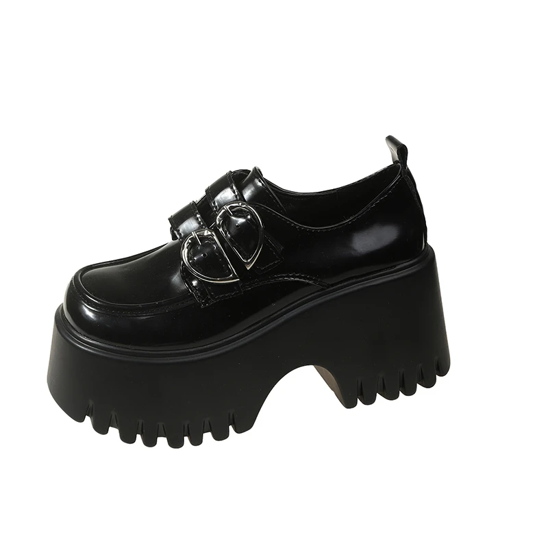 

Туфли Лолиты 8,5 см, женские лоферы Мэри Джейн на шнуровке, униформа для девочек, студентов, офисная обувь на высоком каблуке и платформе, женская обувь для косплея