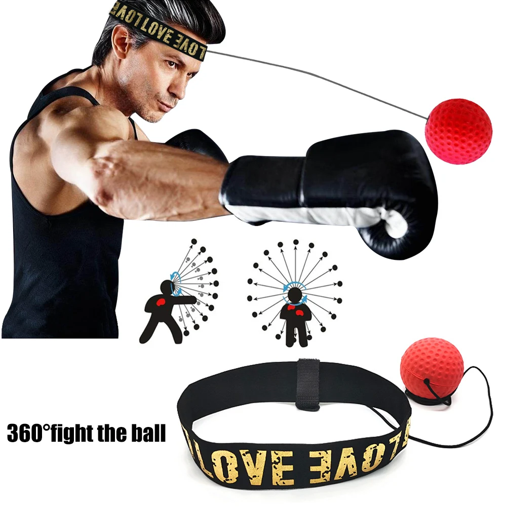 Boxing Reflex Speed ​​Punch Ball MMA Sanda Boxer Raising Reaction Force Hand Eye Training Set Stress Gym Boxing Muay Exercise