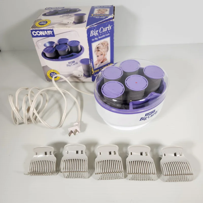 

Conair Big Curls Hair Rollers Hot Curlers Set w/ 5 Super Clips