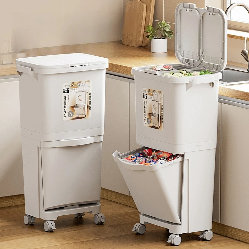 

Kitchen Wastebasket Removable Waste Bin with Lid Trash Can Large Capacity Trash Can for Kitchen Kitchen Garbage Cube Tools